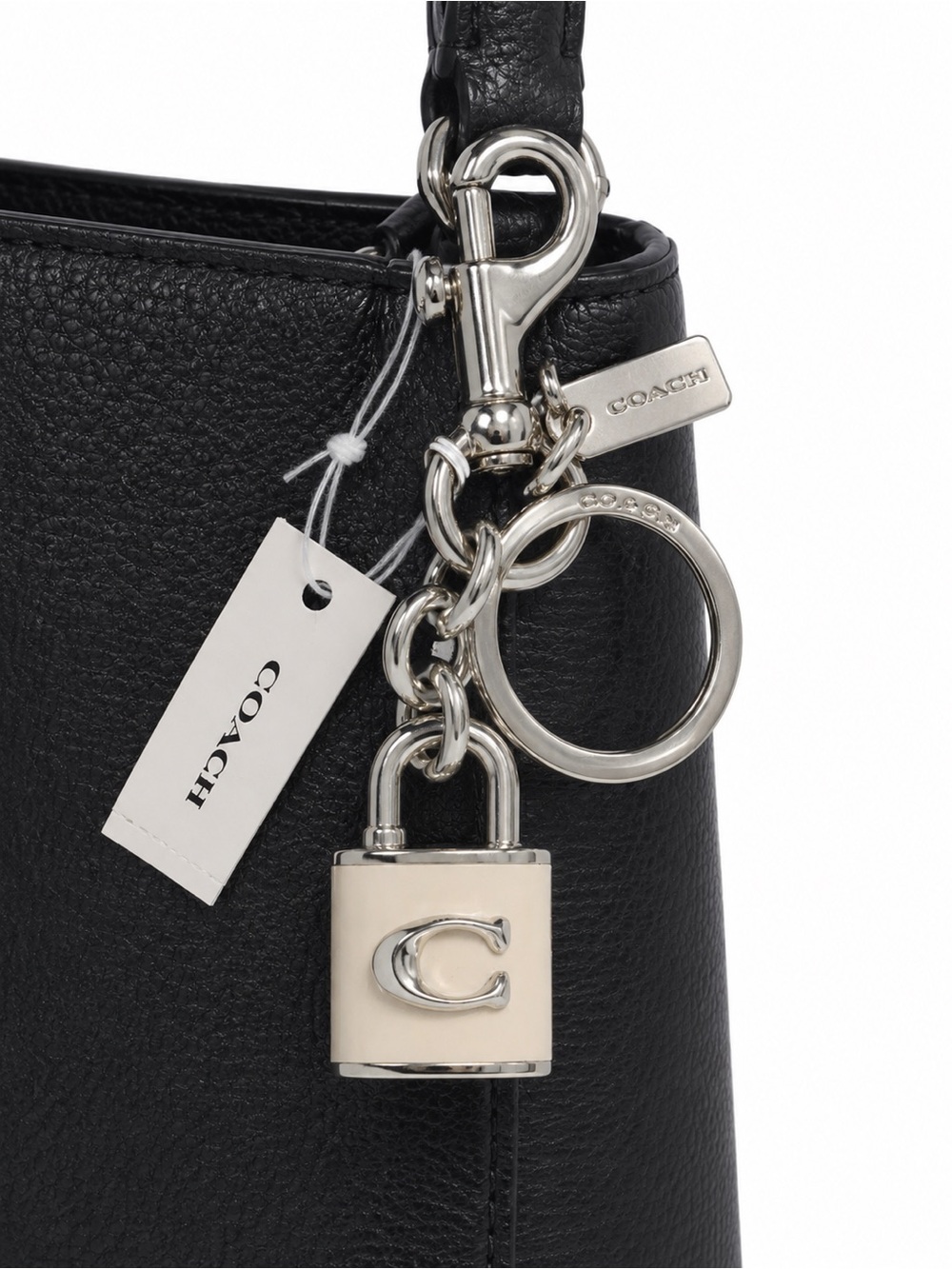 Coach white lock with silver hardware NWT retail $99